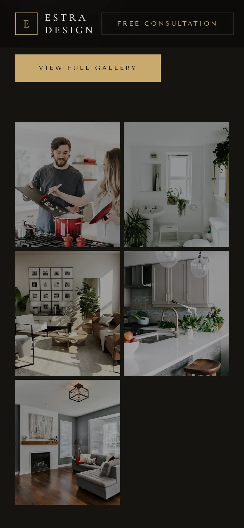 Estra Design on a phone: the photo gallery
